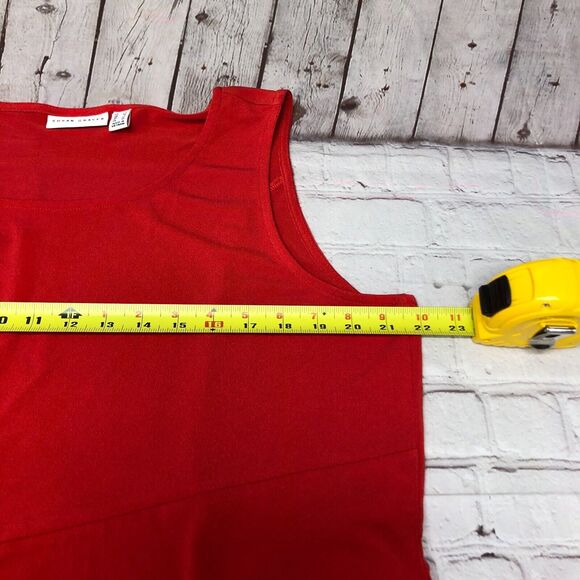 Susan Graver Women Sleeveless Asymmetric Hem Top Shirt Blouse Size Large M186 22 - Picture 3 of 12